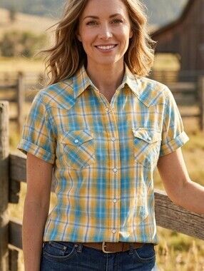 ROUGH STOCK PANHANDLE SLIM Snap-down Western Shirt, Size XL